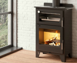 Poêle à bois avec four et plaque de cuissons - m-107 C